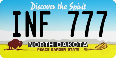 ND license plate INF777