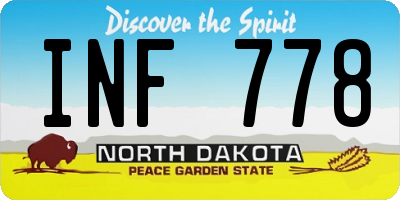 ND license plate INF778