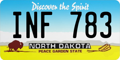 ND license plate INF783