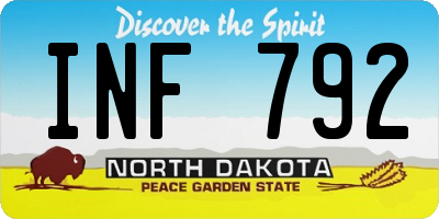 ND license plate INF792