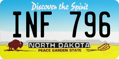 ND license plate INF796
