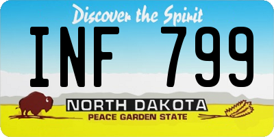 ND license plate INF799