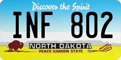 ND license plate INF802