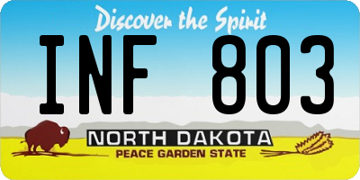 ND license plate INF803