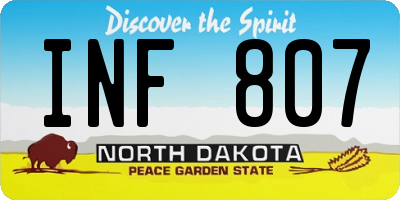 ND license plate INF807