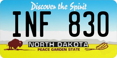 ND license plate INF830