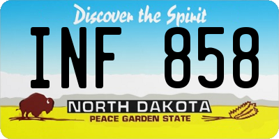 ND license plate INF858