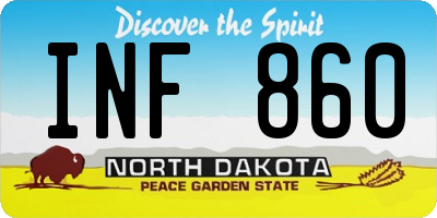 ND license plate INF860