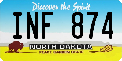 ND license plate INF874