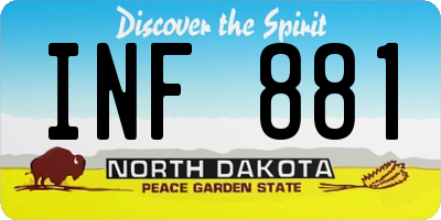 ND license plate INF881