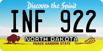 ND license plate INF922