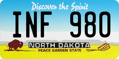 ND license plate INF980