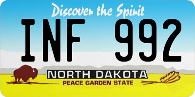 ND license plate INF992