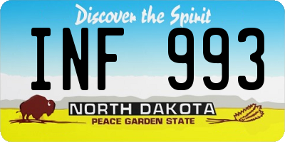 ND license plate INF993