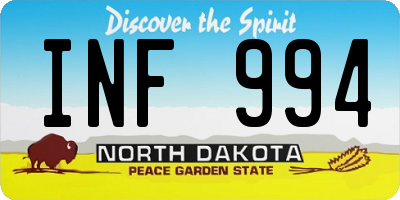 ND license plate INF994