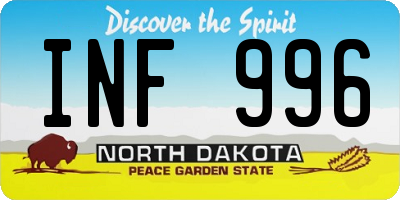 ND license plate INF996