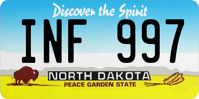 ND license plate INF997