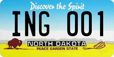 ND license plate ING001