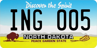 ND license plate ING005