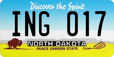 ND license plate ING017