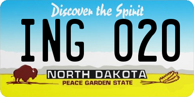 ND license plate ING020