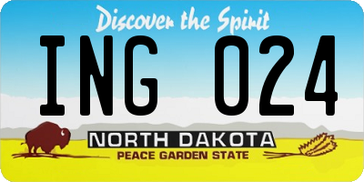 ND license plate ING024