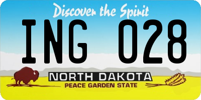 ND license plate ING028