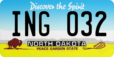 ND license plate ING032