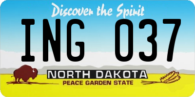 ND license plate ING037