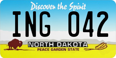 ND license plate ING042