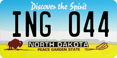 ND license plate ING044