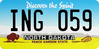 ND license plate ING059