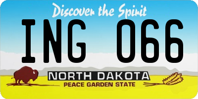 ND license plate ING066