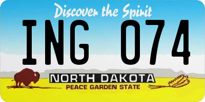 ND license plate ING074