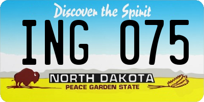 ND license plate ING075