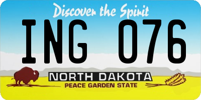 ND license plate ING076