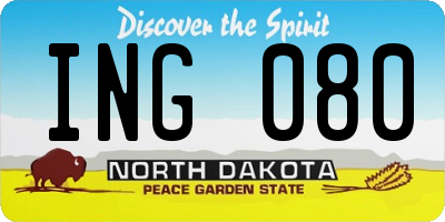 ND license plate ING080