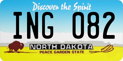 ND license plate ING082