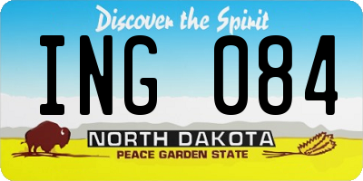 ND license plate ING084