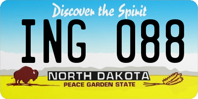 ND license plate ING088