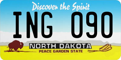 ND license plate ING090