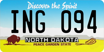 ND license plate ING094