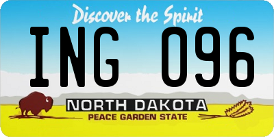 ND license plate ING096