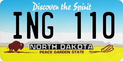 ND license plate ING110