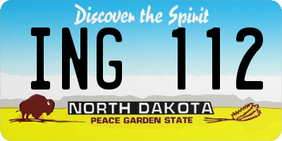 ND license plate ING112