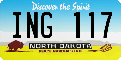 ND license plate ING117