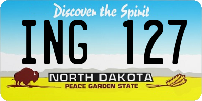 ND license plate ING127