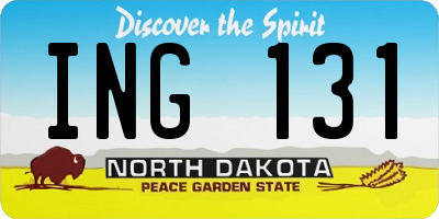 ND license plate ING131