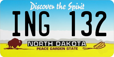 ND license plate ING132