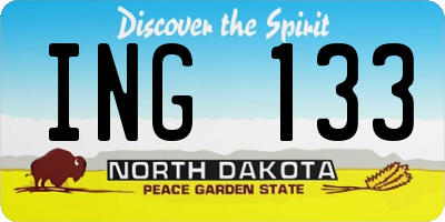 ND license plate ING133